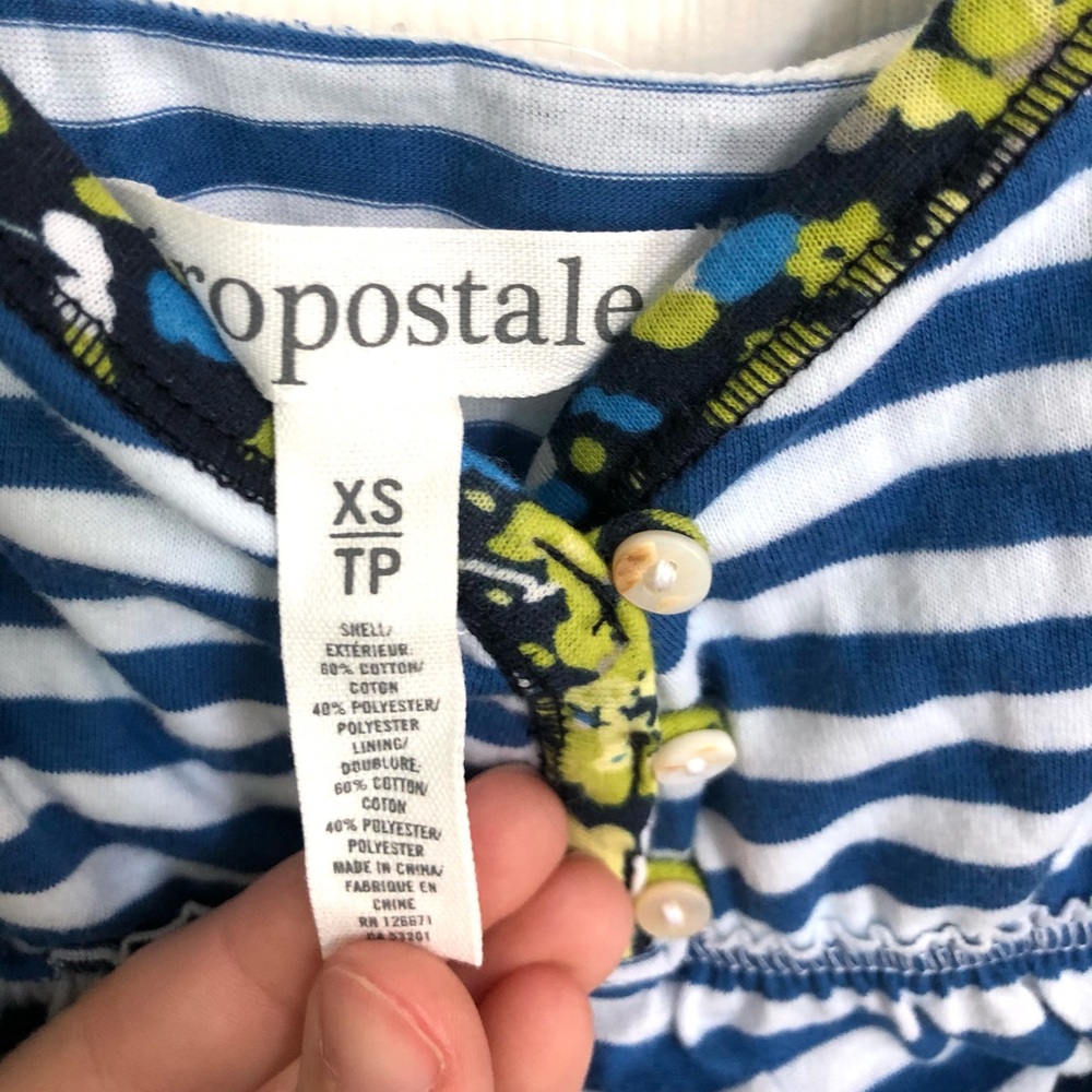 Aeropostale XS Blue/White Striped Tank Top NWT - Picture 4 of 5